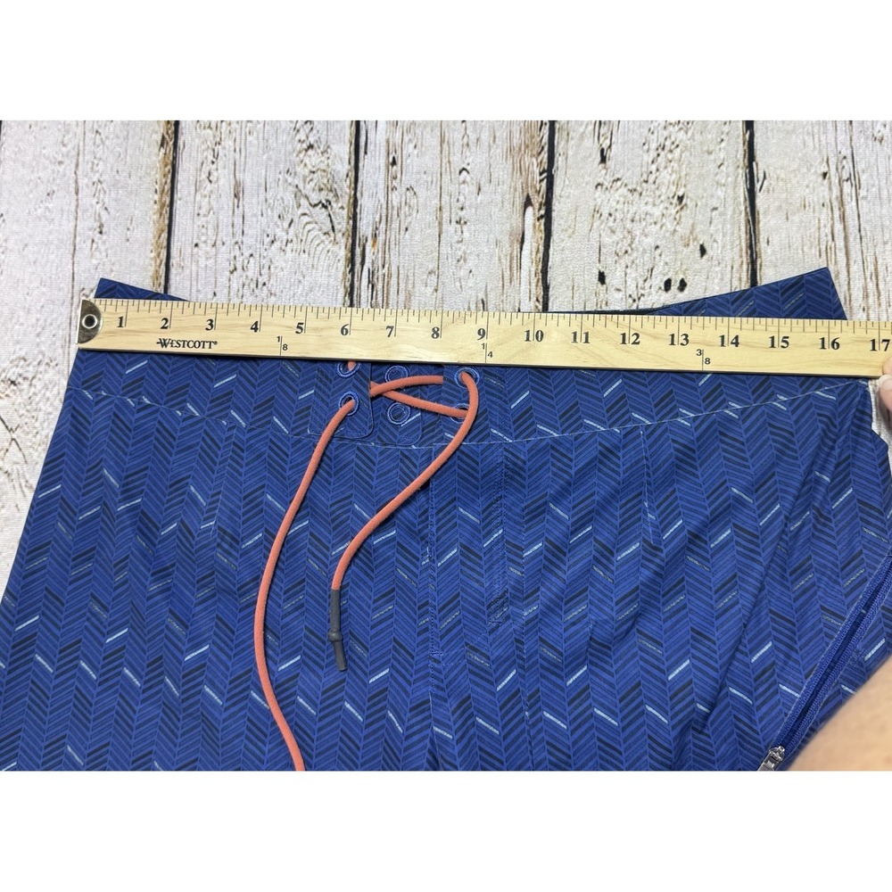 Lululemon Board Shorts Mens 32 Blue 11" Unlined Geometric Swim Trunks Tie Waist - Picture 2 of 6
